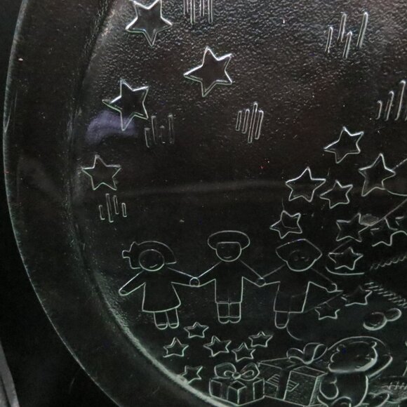 Duralex Christmas Tree Teddy Bear Presents Glass Platter 13" #3480 France - Picture 6 of 11